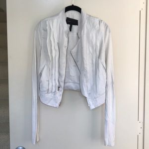 BCBG white zipper cardigan XS